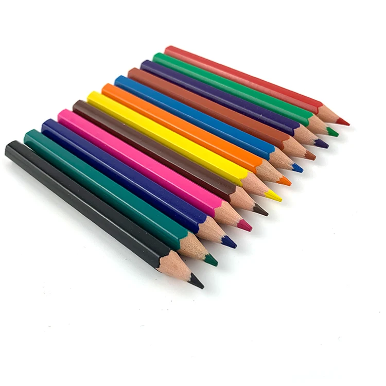 High Quality Environmental Friendly 3.5inch 12 Color Pencils for Kids