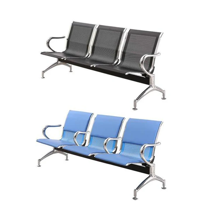 Airport waiting metal chair used hospital waiting room public waiting three seats chair