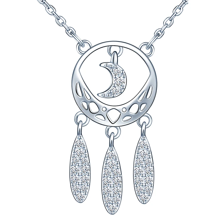 Dream Catcher Necklace Jewelry 925 Sterling Silver Dream Catcher Necklace With Moon