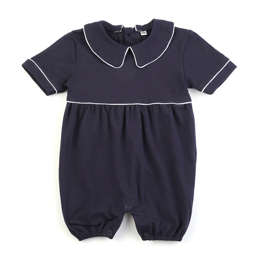 New Design Navy  Color Wholesale Baby Clothes Toddler  Boy Girl Clothing Baby Rompers  Blank Cotton bodysuit one piece