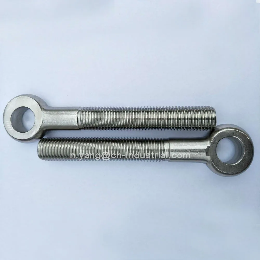 M10 Full Threaded Eye Bolt ss304 ss316 Round Eye Long Eyebolt DIN444 Lifting Eye Bolt Stainless Steel Bolt China Supplier