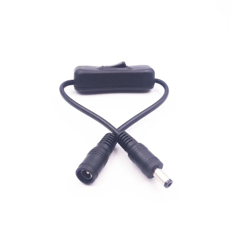 5.5mm*2.1mm Male To Female DC Connector Extension Cable Wire ON/OFF Switch DC Jack Power Cables For LED Strip Light