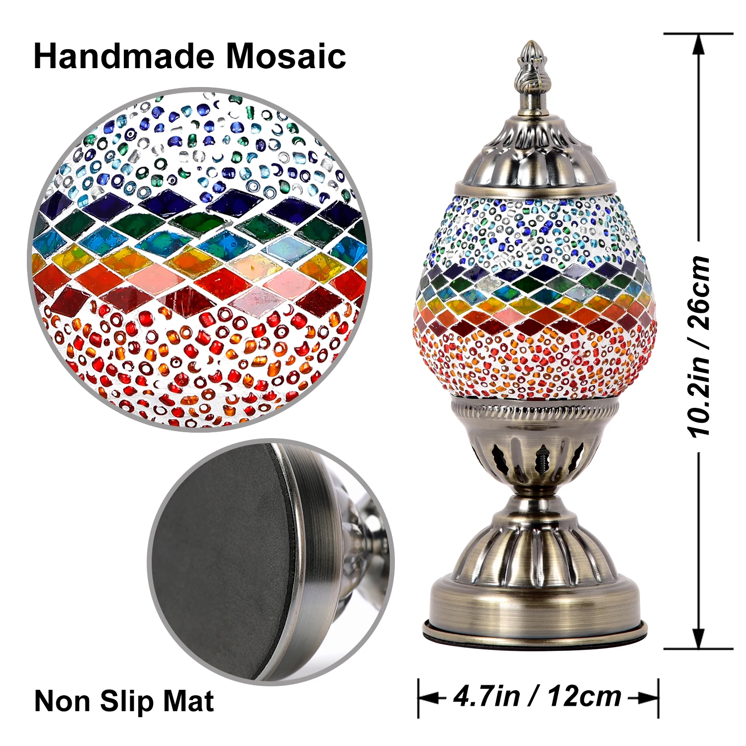 Marrakech Handmade Moroccan Lantern Tiffany Style Bedside Lamp Turkish Mosaic Glass Table Lamp for Room Decor