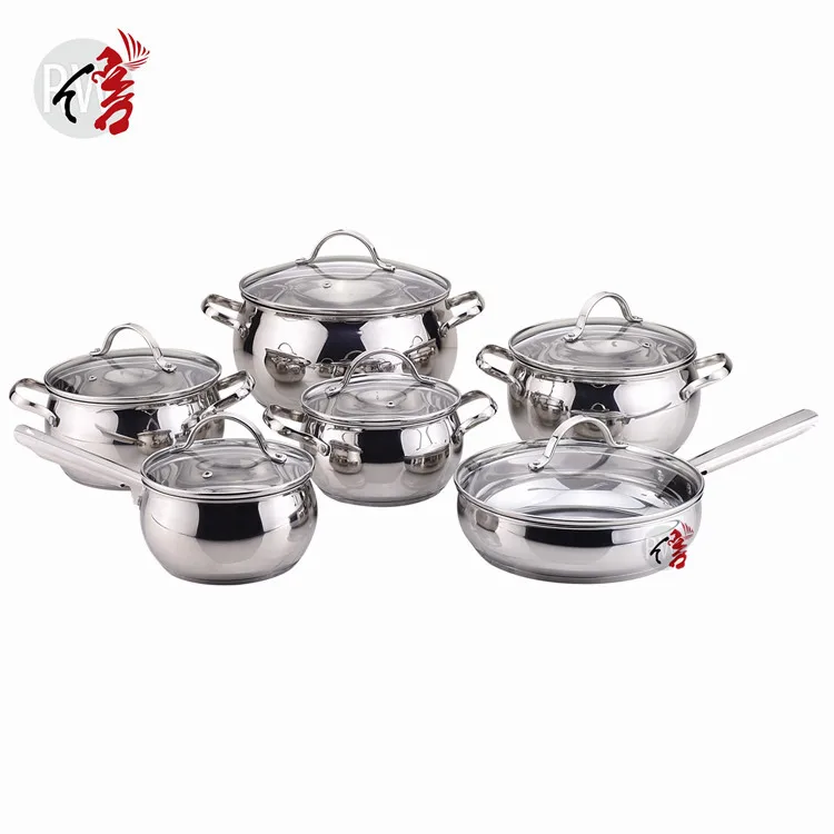 Cookware Set Stainless Steel Casserole pots and pans Saucepan Amazon hot sell Factory price Logo custom OEM