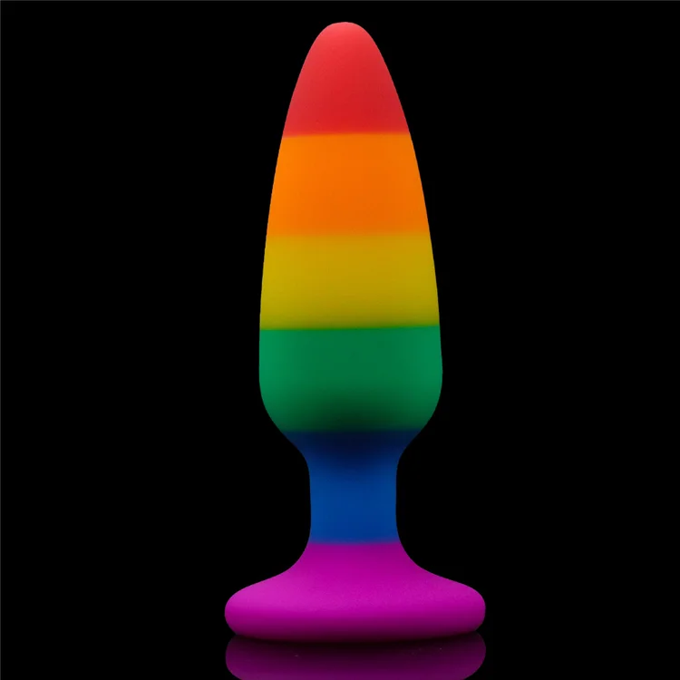 Rainbow Color Anal Plug Medical Grade Liquid Silicone Adult Toy Anal Butt G-spot Stimulation for Men Women