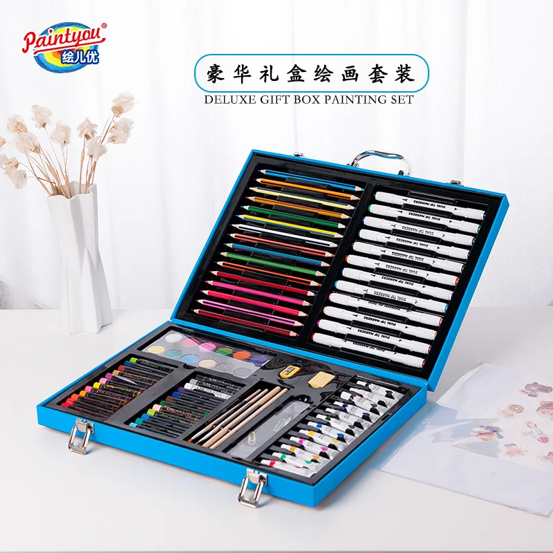 Drawing Art Set Painting Drawing Supplies 138 Pcs For Kids Box Artist Printing Art Set  Kids Stationery Gifts Promotion Market