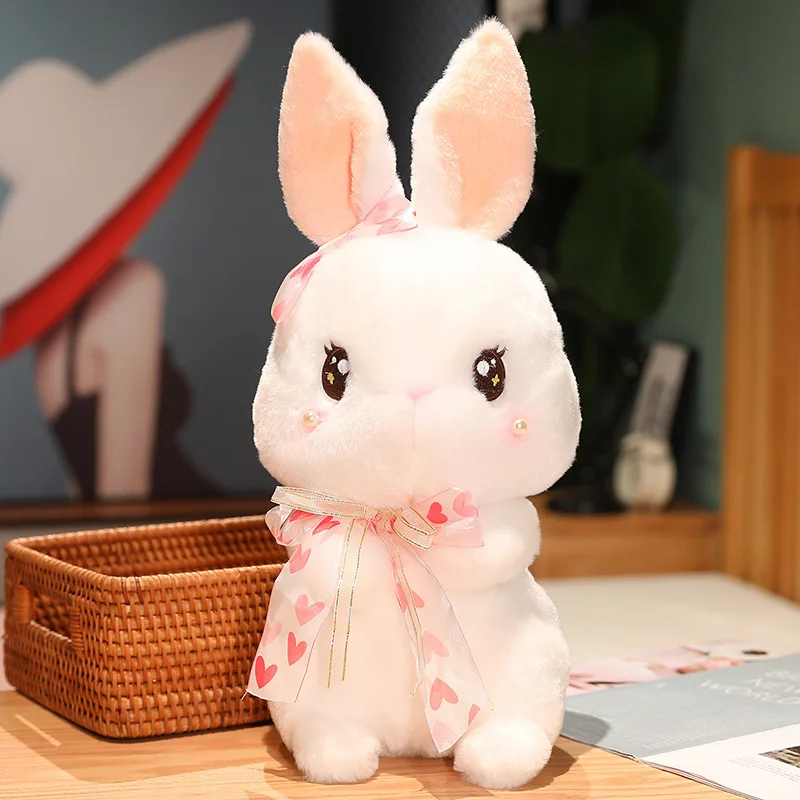 Silk scarf rabbit cute basket rabbit plush toy doll