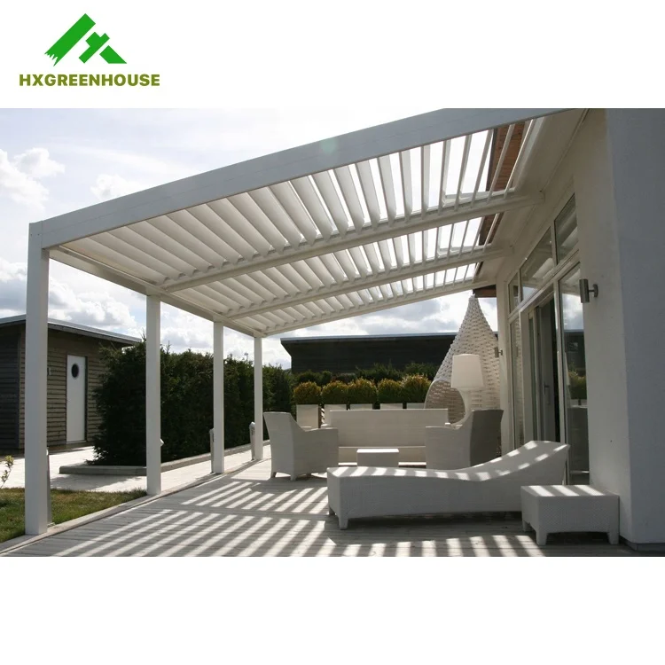 Pvc antique pergolas de modern aluminum pavilion waterproof pergola opening roof louver