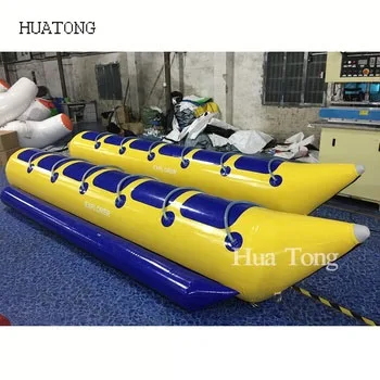 Wholesale 6 Person Pvc inflatable boat Inflatable Water Flying Fishing Banana Air Rowing Boats for Lakes Rivers Water Sports Fun