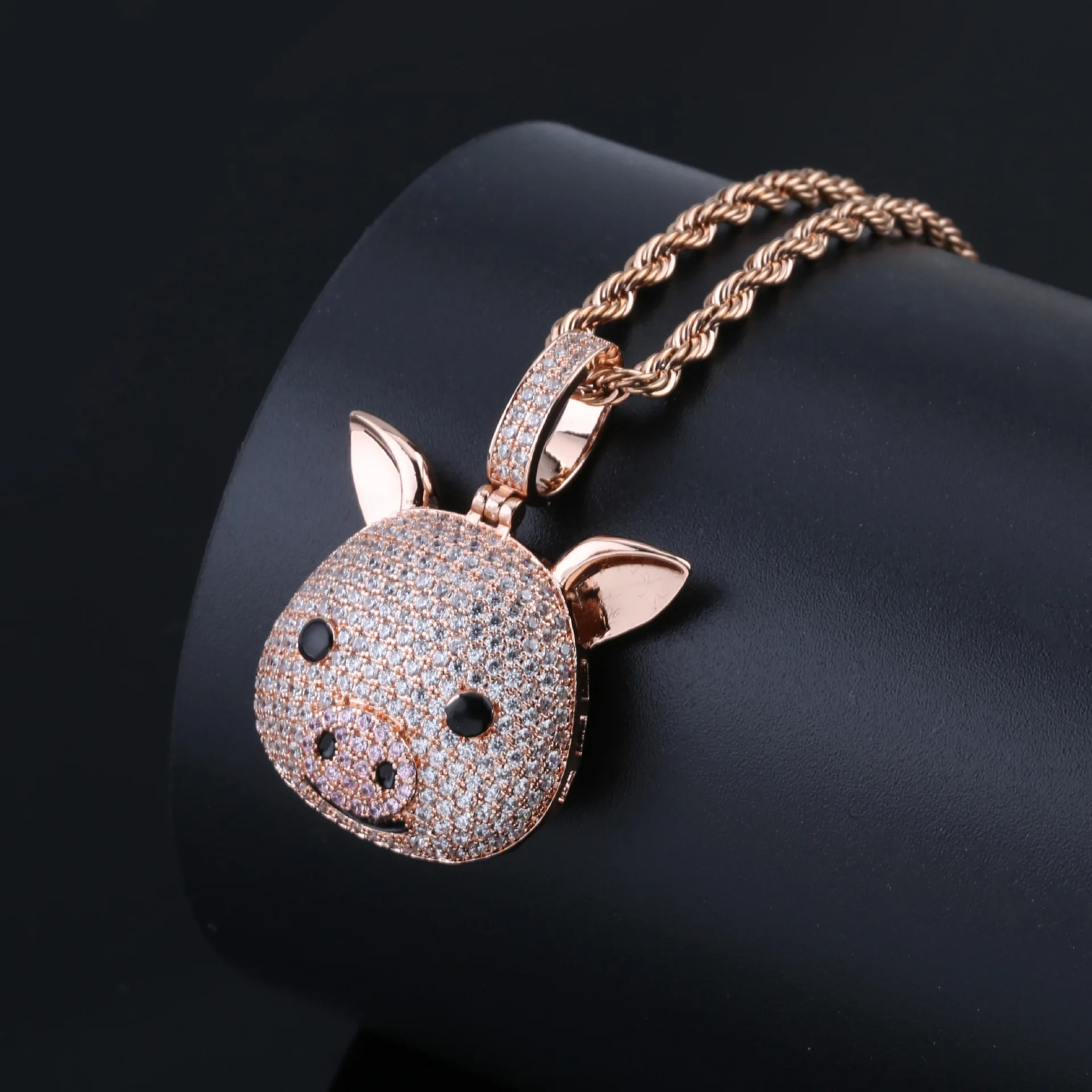 HipHop Cartoon Characters Necklaces Charms Pendants For Men Women Cubic Zircon CZ Chains Jewelry Gifts Factory Custom