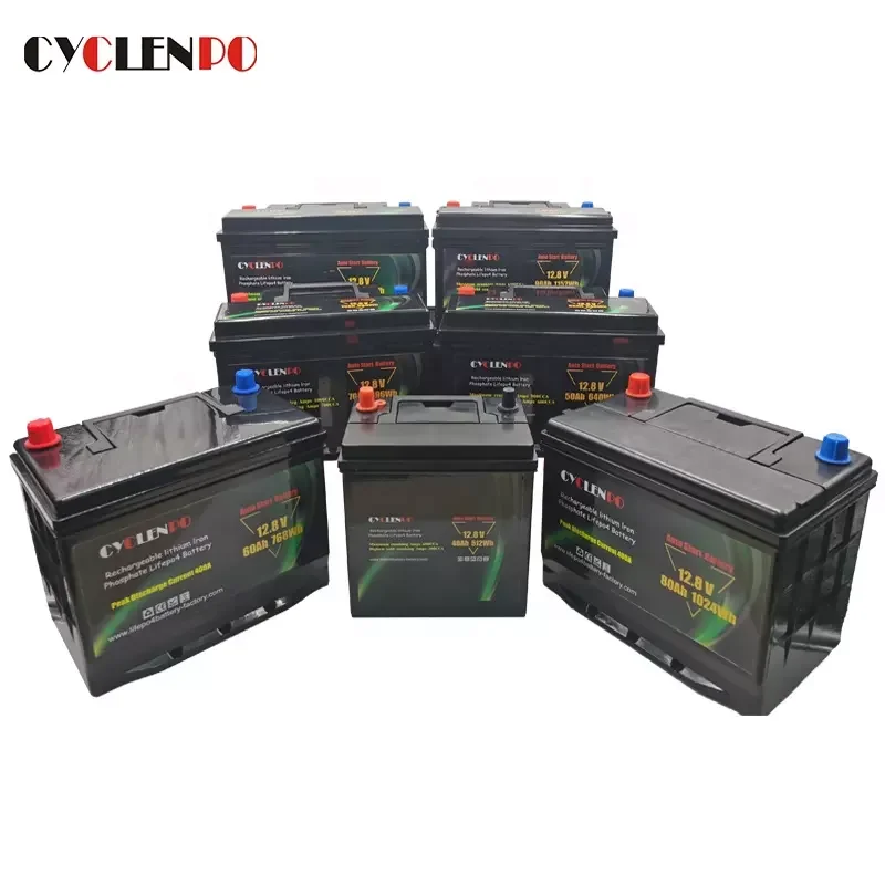 Factory 12v 50ah auto start lithium ion car battery