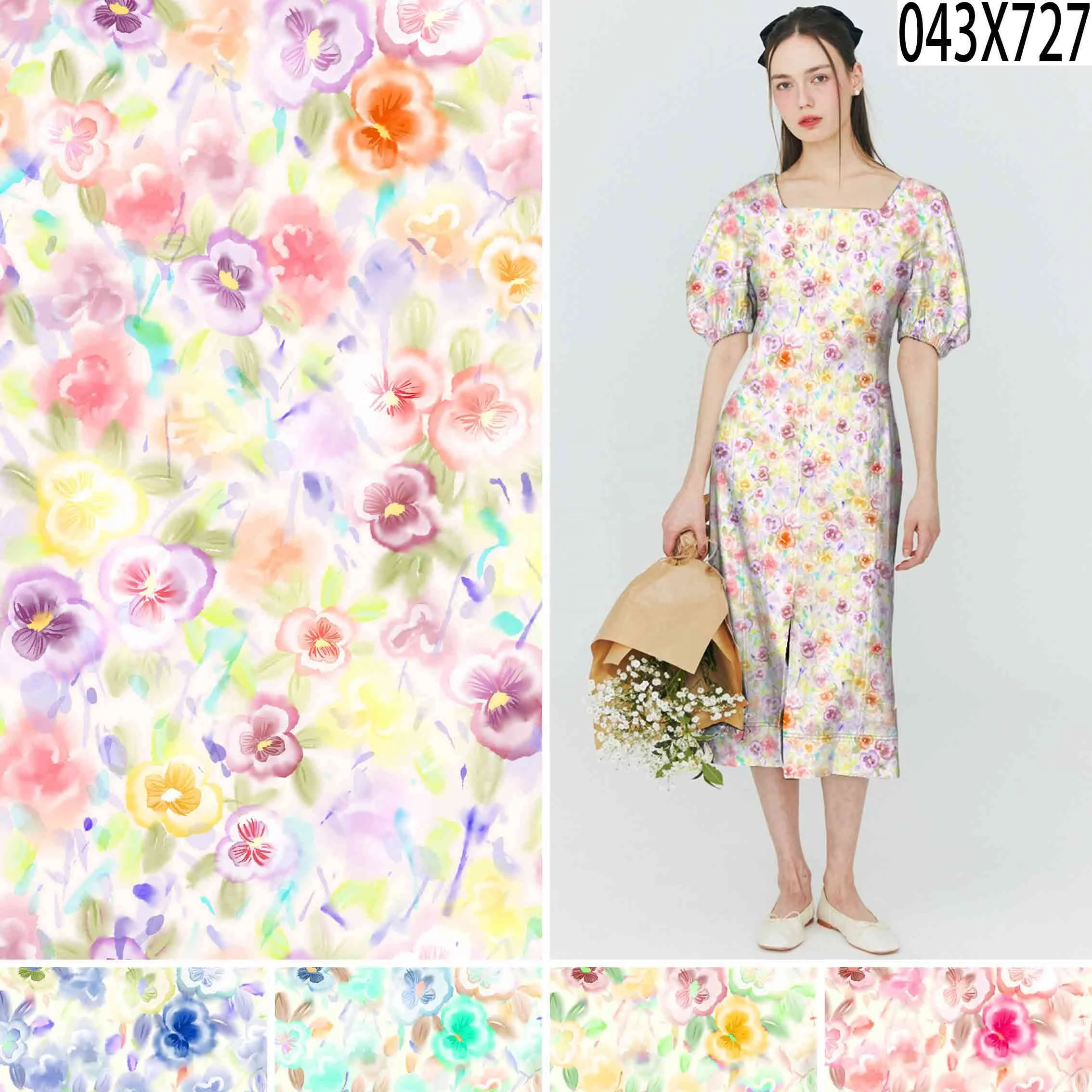 Top quality eco-friendly plain dyed African print floral tencel polyester fabric for clothing