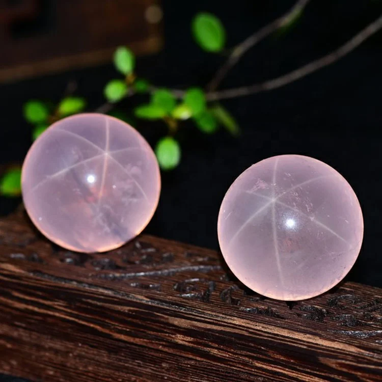 Wholesale Price High Quality Natural Rose Quartz Star Sphere Ball For Healing