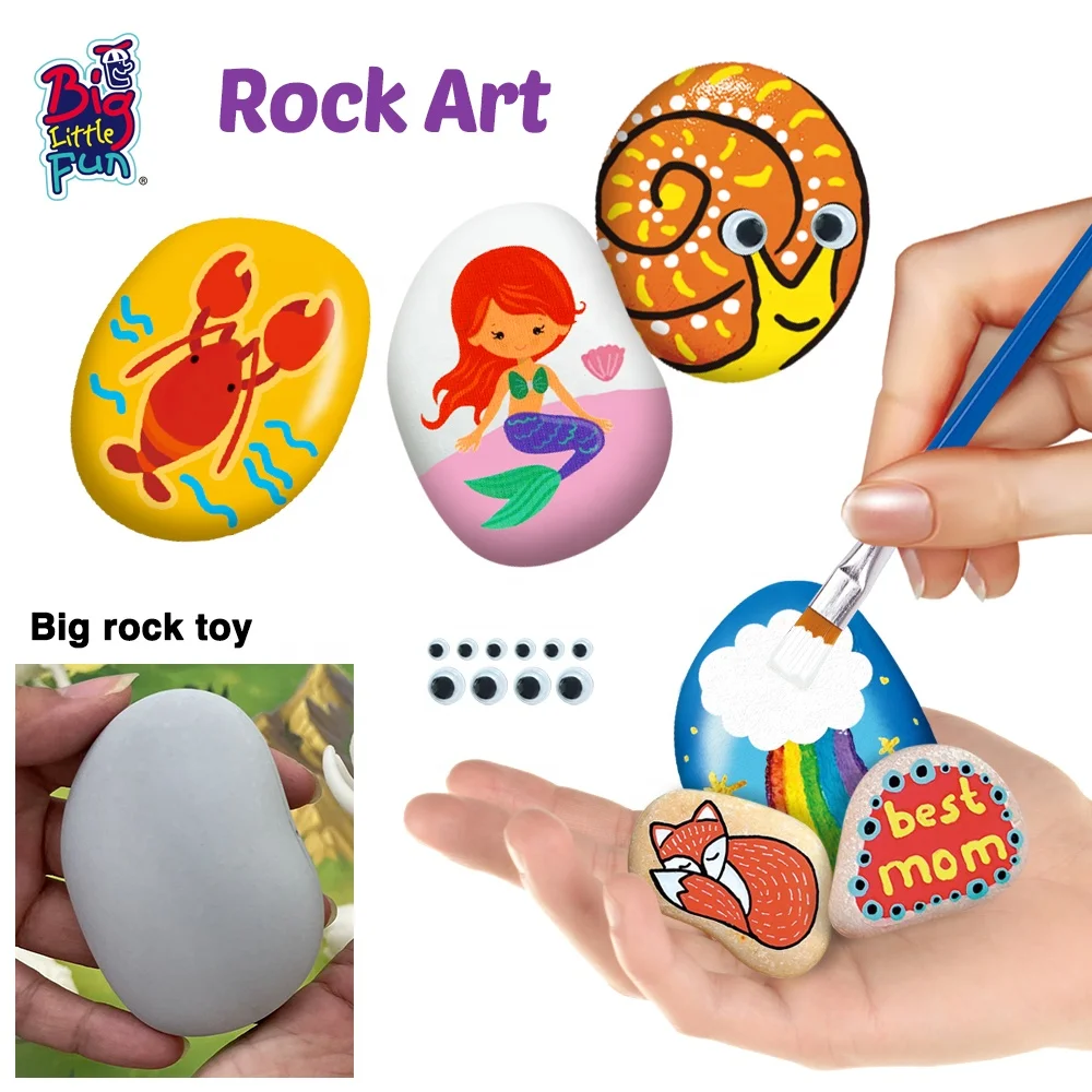 2024 new Product Creative Product Art Craft  Handmade Diy Toy Kid  Stone Drawing Set  Animal Paintings With Tattoo Sticker