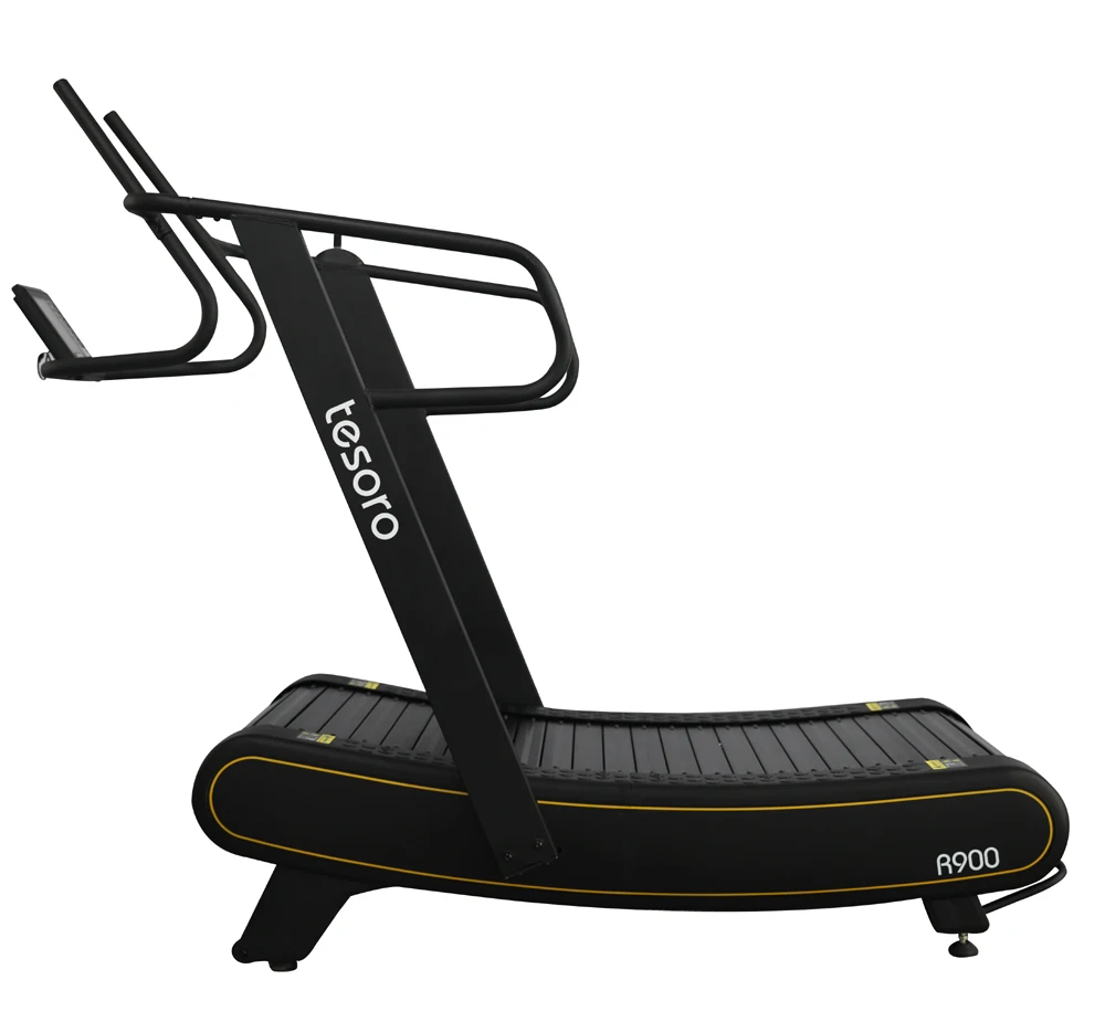 commercial use non-motorized self-powered gym fitness air runner curved  treadmill cardio training