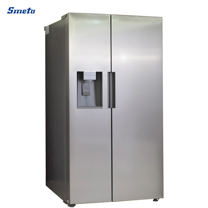 Smeta 746L Large Stainless Steel No Frost Side by Side Refrigerator with Water Dispenser and Ice Maker