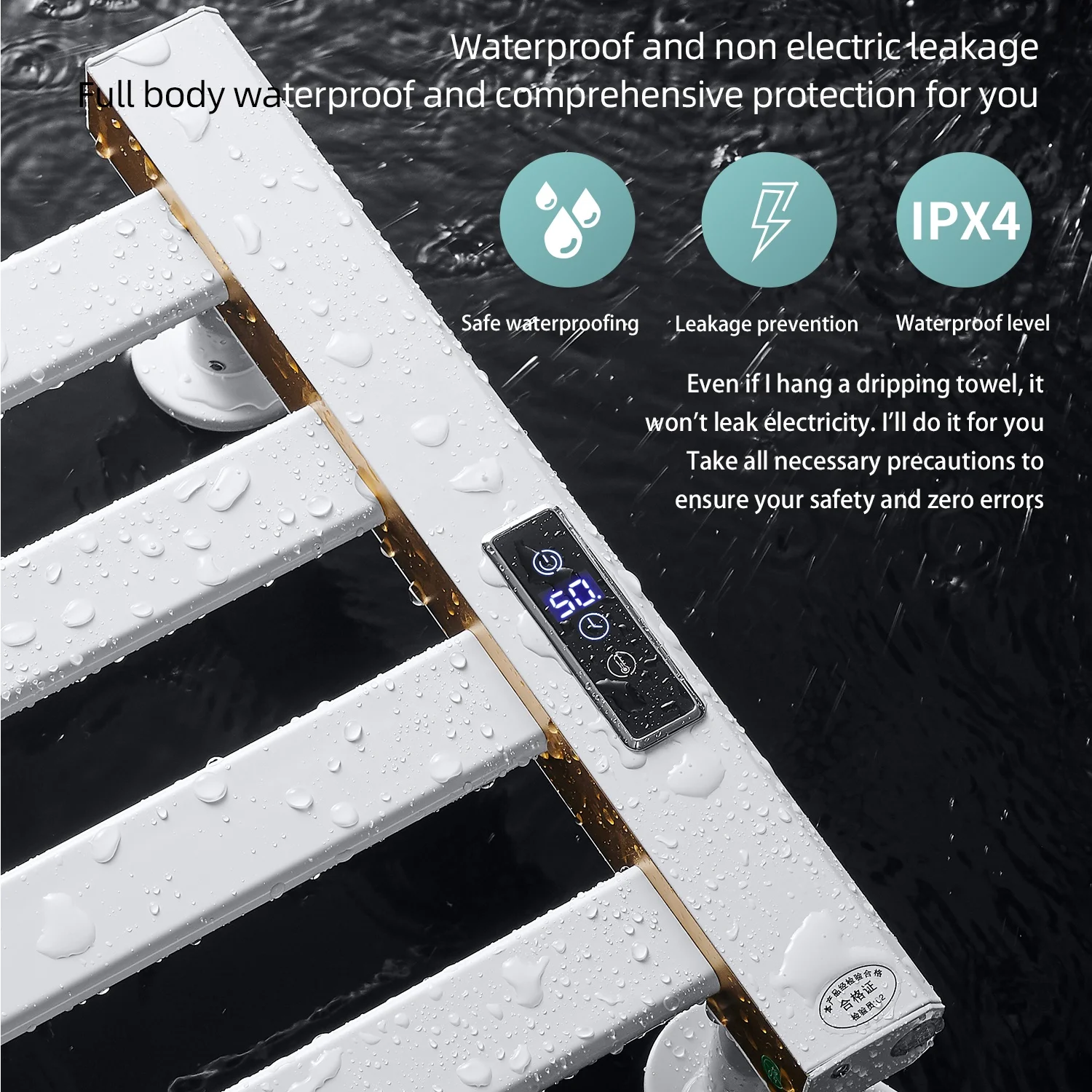 Hot seller intelligent folding bathroom aluminum Alloy carbon fiber electric towel rack towel dryer electric heated towel rails