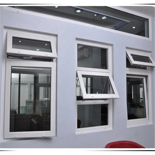 Hurricane Impact Design UPVC/PVC Hinge Design Sound Burglar Water Storm Proof Bottom Opening Awning/Top Hung Window