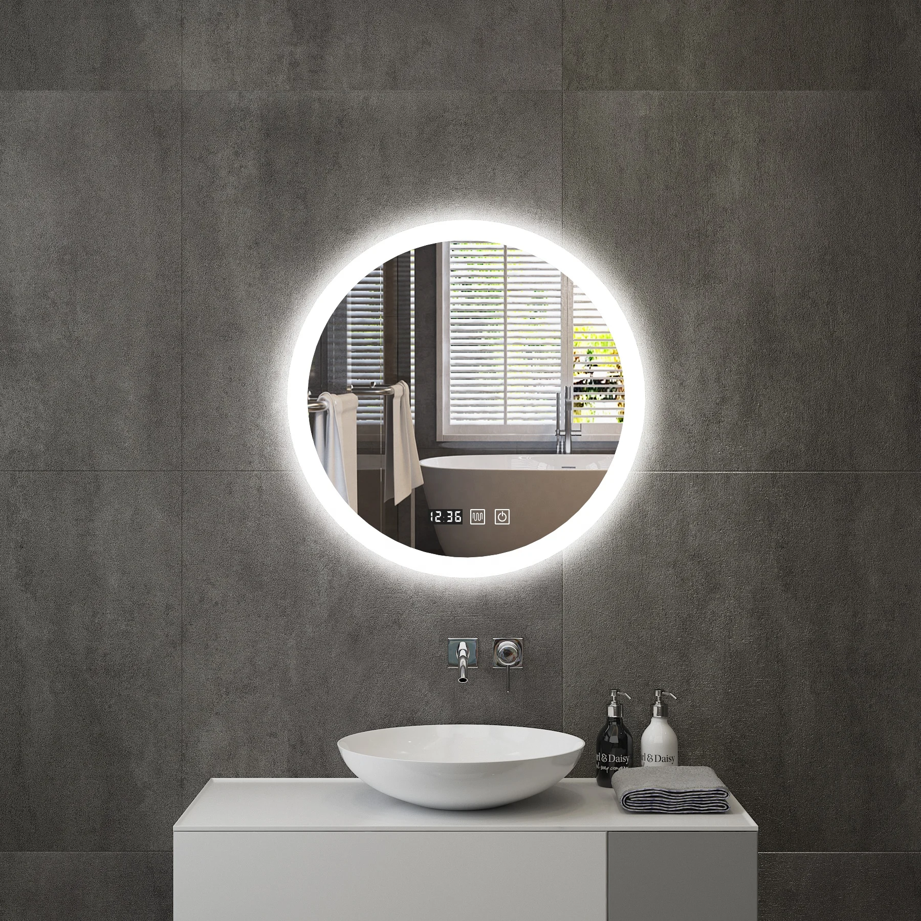 Factory simple frameless rectangle bluetooth music intelligent led mirror for bathroom furniture cabinet  used