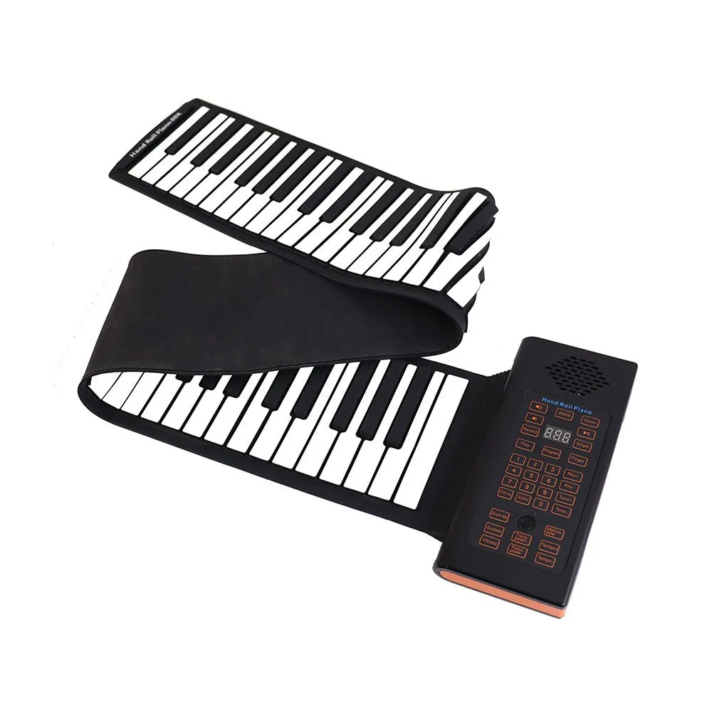 Upgraded 61 Keys Roll Up Piano, New Portable Piano Soft Silicone Flexible Electronic Digital Music Keyboard Piano