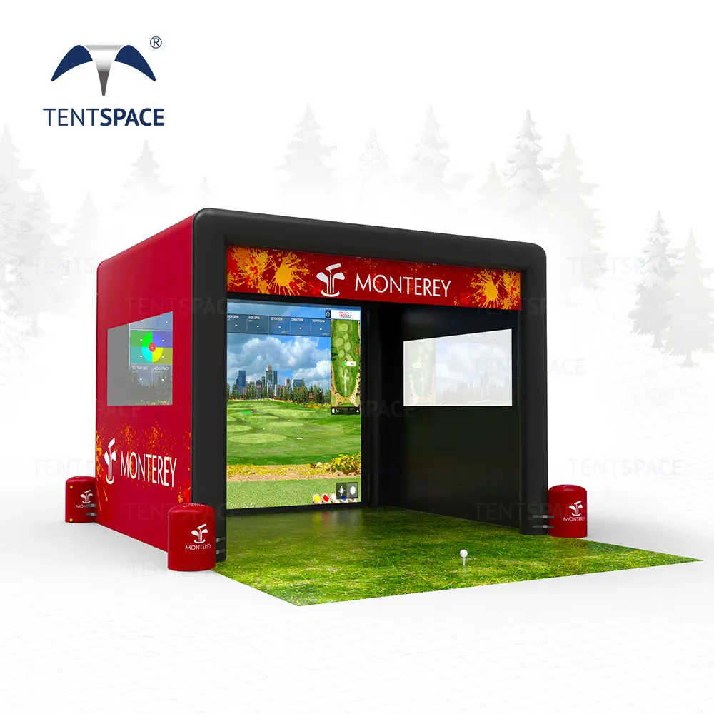 Factory Custom outdoor inflatable golf simulator tent golf simulator cage enclosures for home