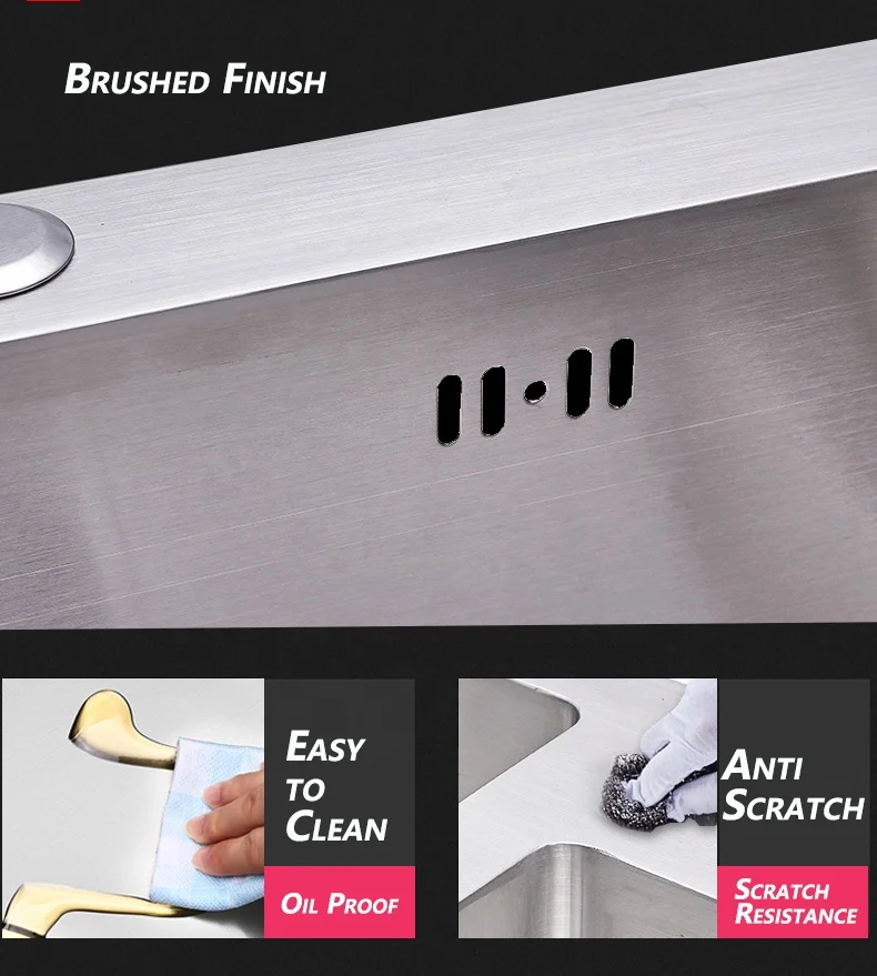 undermount sink kitchen Europe popular square handmade double stainless steel single bowl kitchen sink