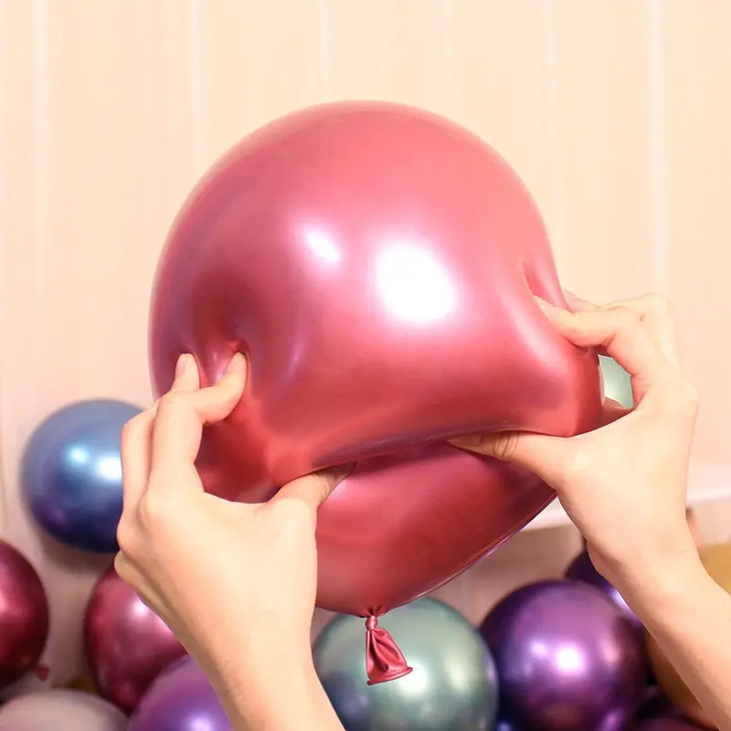 Free Sample 5/9/10/12/18/36 Inch Helium Wedding Party Metallic Chrome  Latex Balloons in China