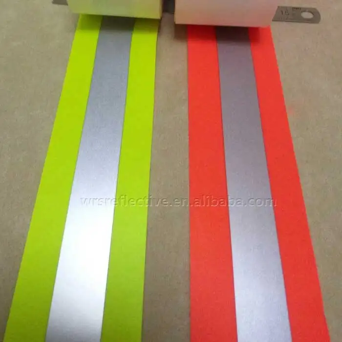 fluorescent yellow green reflective tape for firefighter clothing 100% cotton reflective flame retardant belt