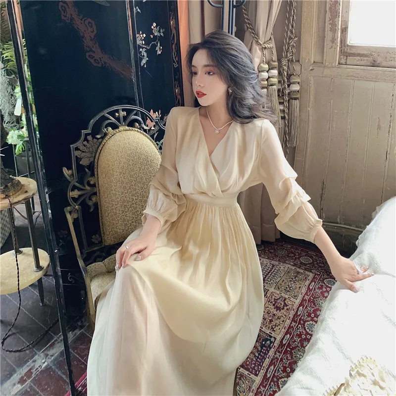 Customized Fashion Custom Lady Chiffon Ruffle Maxi Dress Vestidos Women Elegant Summer Casual Dresses