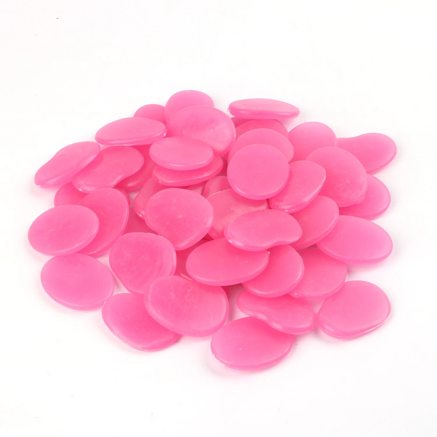 Rosy Flake Shape  Glow in The Dark Garden Decoration Pebble 3-4cm