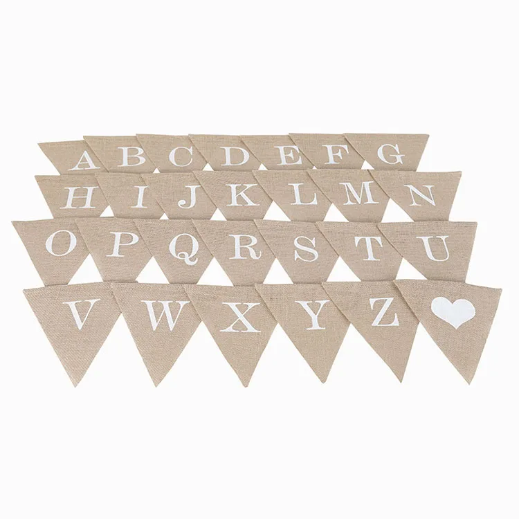 Triangle Flag DIY Burlap Pennant Flags Plain Banner for Holiday Birthday Wedding Graduation and