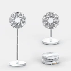 10 inch Oscillating Foldable Rechargeable fan Remote Control Retractable stand  Floor Fan Retractable Fold Outdoor Electric fans