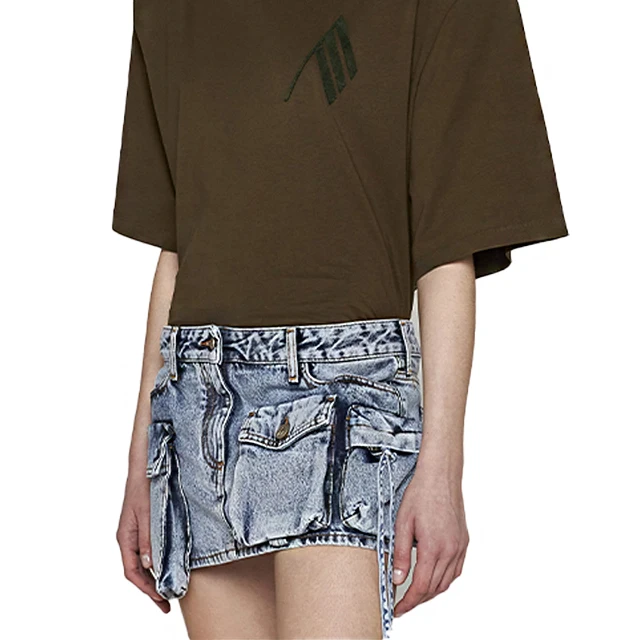 2023 New Arrival Fashion Short Women Skirts Irregular Pocket Cargo Denim Skirt Women Sexy High Street Casual Custom Jean Skirt