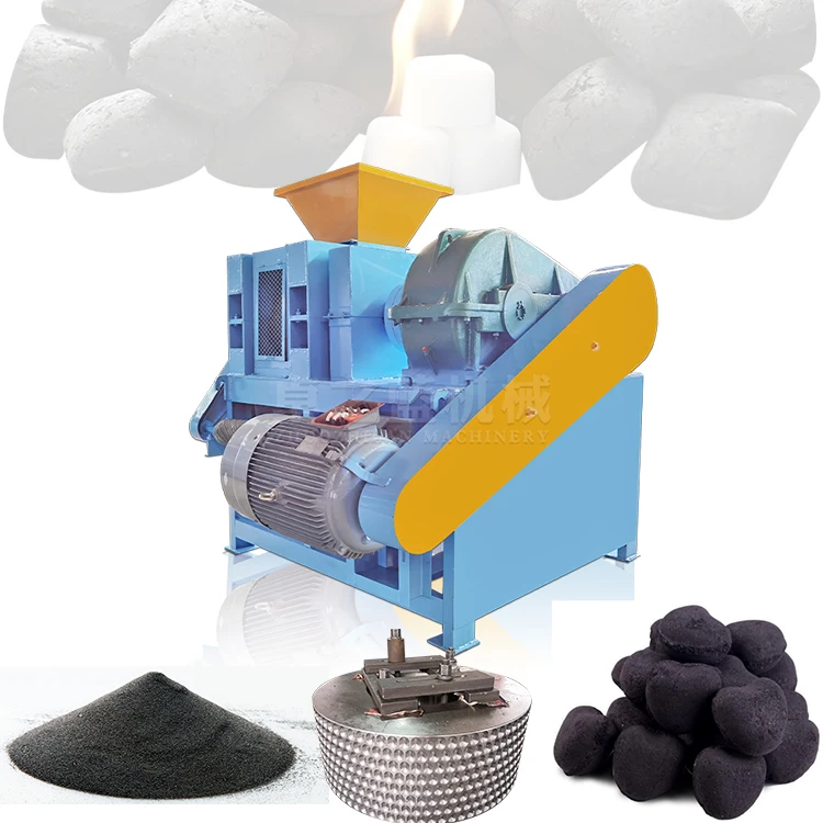 high capacity complete coconut shell charcoal powder ball pillow shape coal continuous briquette making machine plant from China