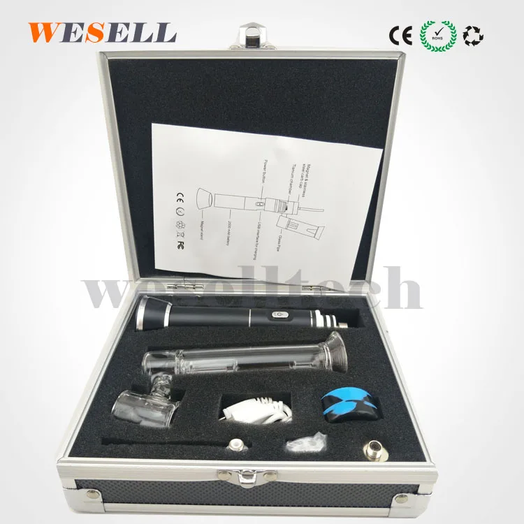 
Dry herb portable d nail with glass tube 