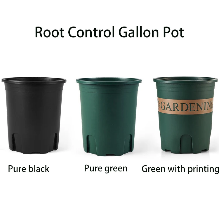 
Agriculture Gallon Flower Pot Root Control Qingshan Black Plastic Flower Pot Thickened Printing Rose Green Stalk Nursery Pot 