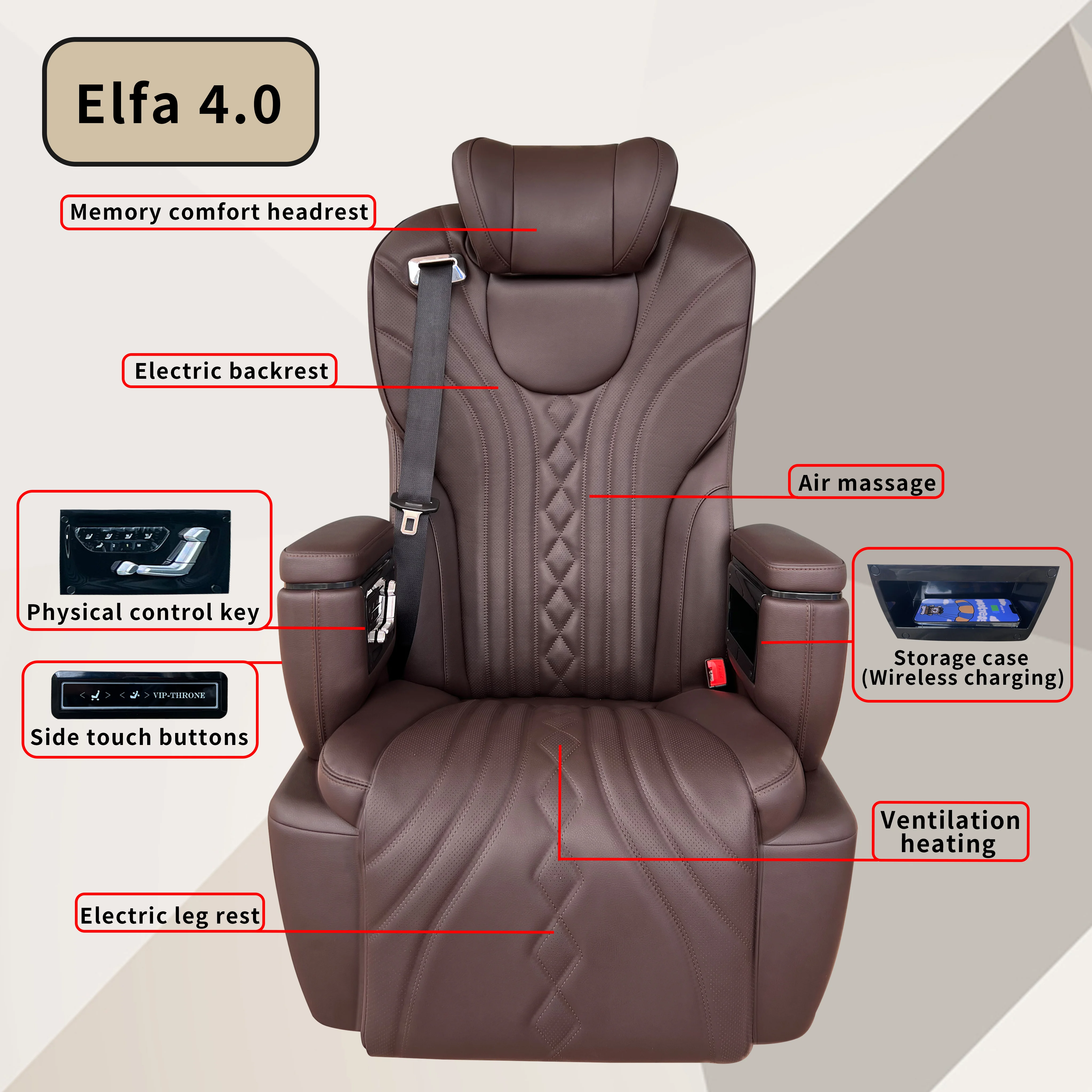 ST-VIPBZ Mpv Leather vip car captain seat for van for toyota hiace luxury auto seat for Mercedes Benz Kia Carnival