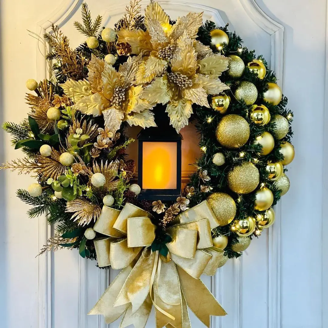 New Year Door Wreath Christmas Wreath Christmas Decorations Hanging Wreath For Front Door Home Decor