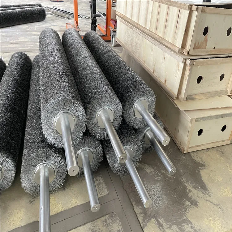 Cylindrical steel wire metal roller brush Stainless steel wire round roller brush for wood polishing