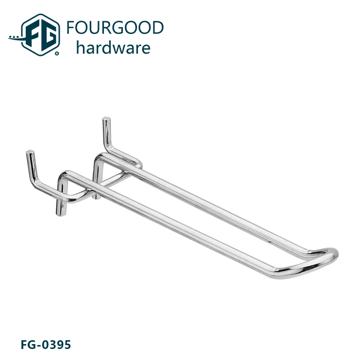 Лидер продаж, металлический двухзубчатый крюк для пегборда