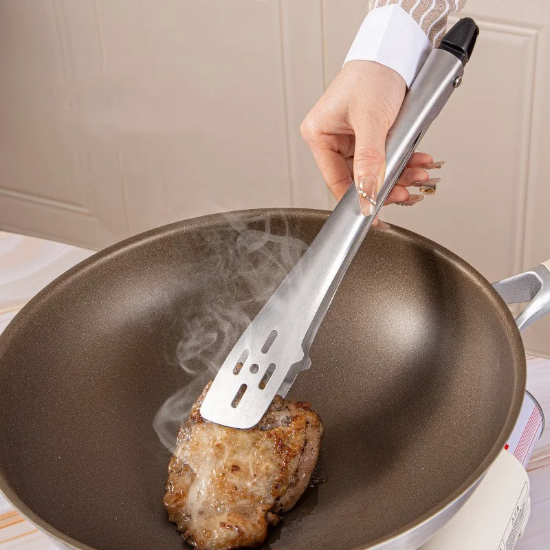 High Quality Customizable Kitchen Accessories Premium Stainless Steel Locking Food Tongs Manual Cooking Serving BBQ Tongs