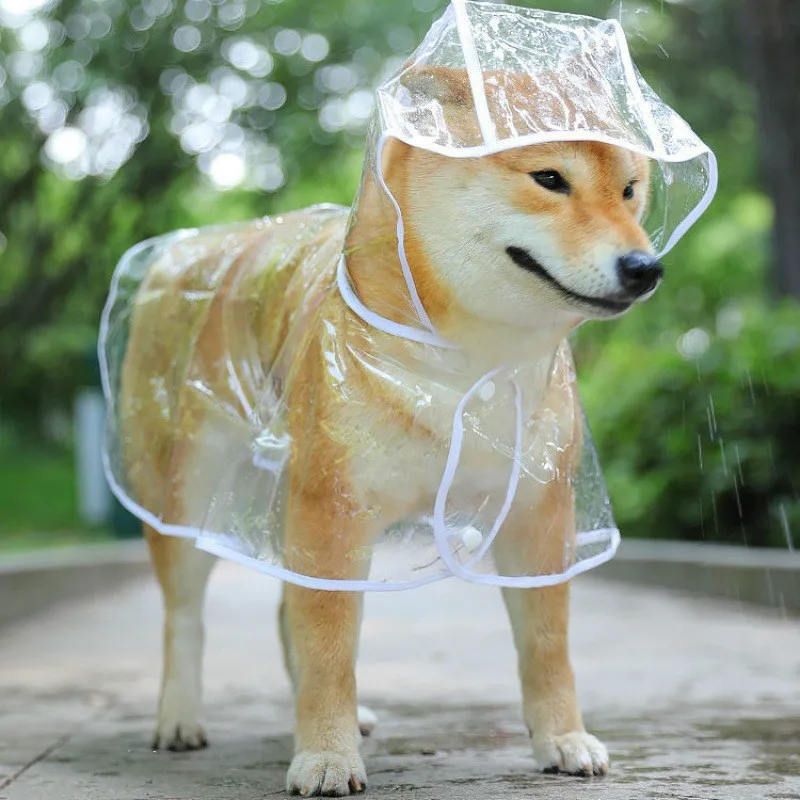 Fashion Dog Supplies Custom Designer Dog Clothes EVA Transparent Rain Poncho Pet Breathable Raincoat