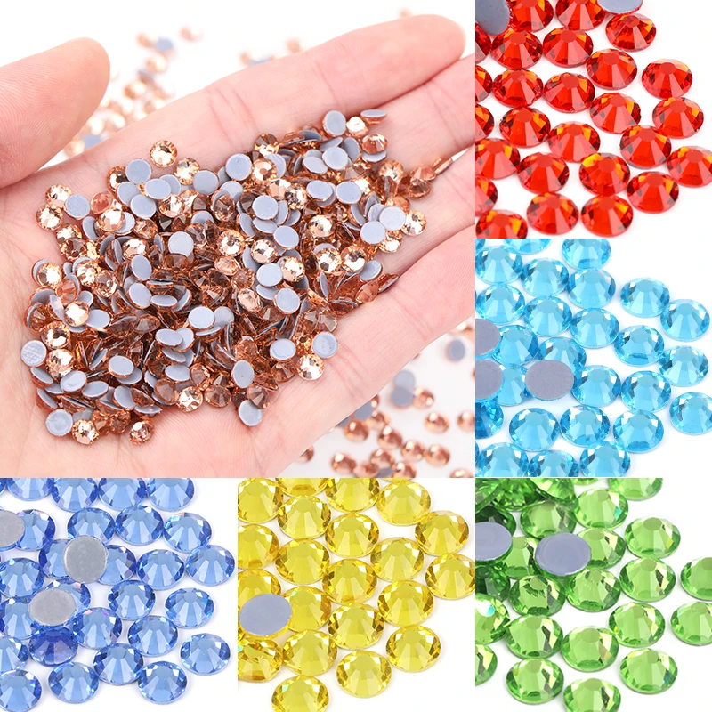 SS6 SS8 SS30 4A+ Normal Faceted Crystal Round With Hot Fix Austria Back Hotfix Rhinestone In Bulk For Garment Accessories DIY