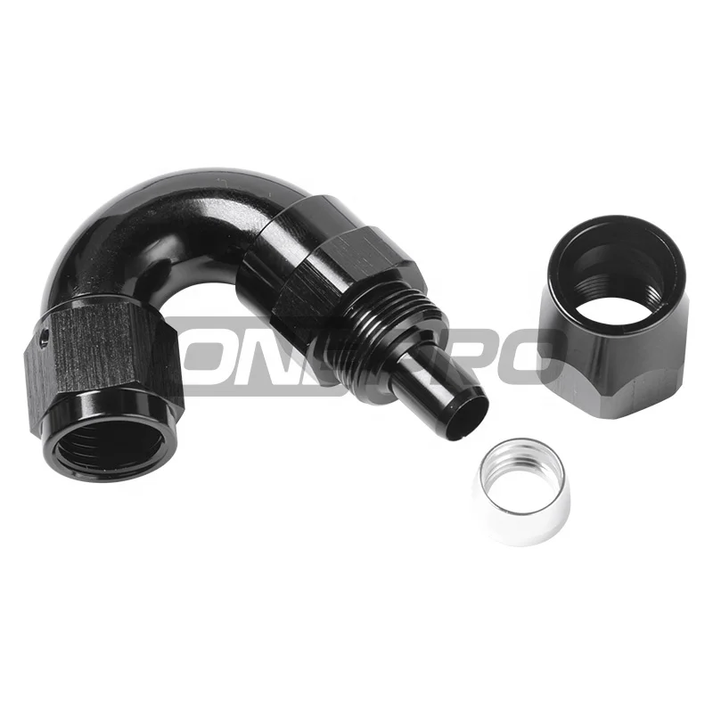 Racing Aluminum 150 Degree Forged Full Flow 4AN 6AN 8AN 10AN -12 AN PTFE Hose Fitting Connector