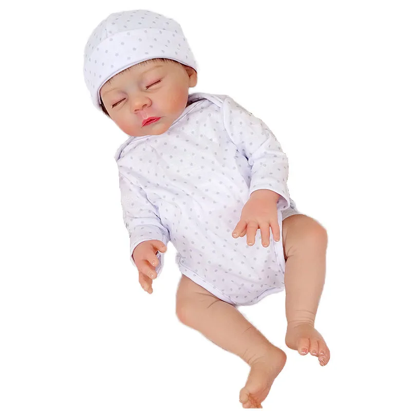 Милая Реалистичная кукла Reborn Baby мягкая Спящая мальчик виниловая фигура идеальная Рождественская мультяшная игрушка подарок