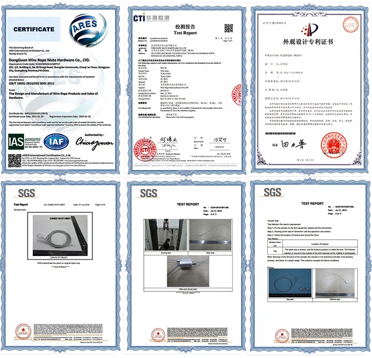  certificate of  Spring Hook Cable Gripper