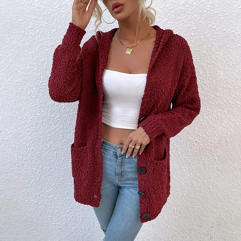 Fall Custom Ladies Coat Jacket Outwear designs Casual Long Sleeve V Neck Women sexy Knitted  Cardigan Sweater