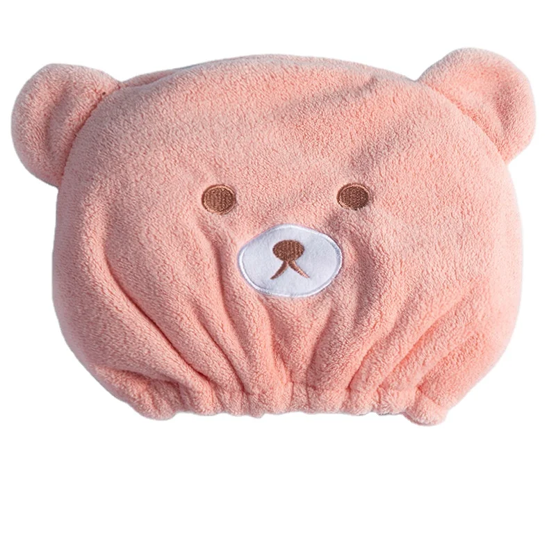 Cartoon Bear dry hair coral velvet absorbent quick drying towel lovely bath wrap hair towel