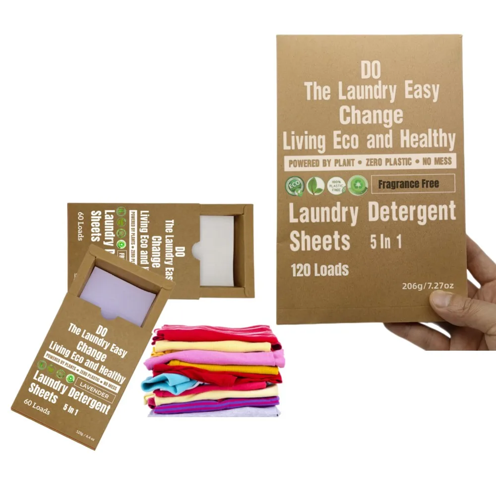 Custom Logo co Friendly Laundry Detergent Tablets Fragrance Laundry Washer Sheets Strips