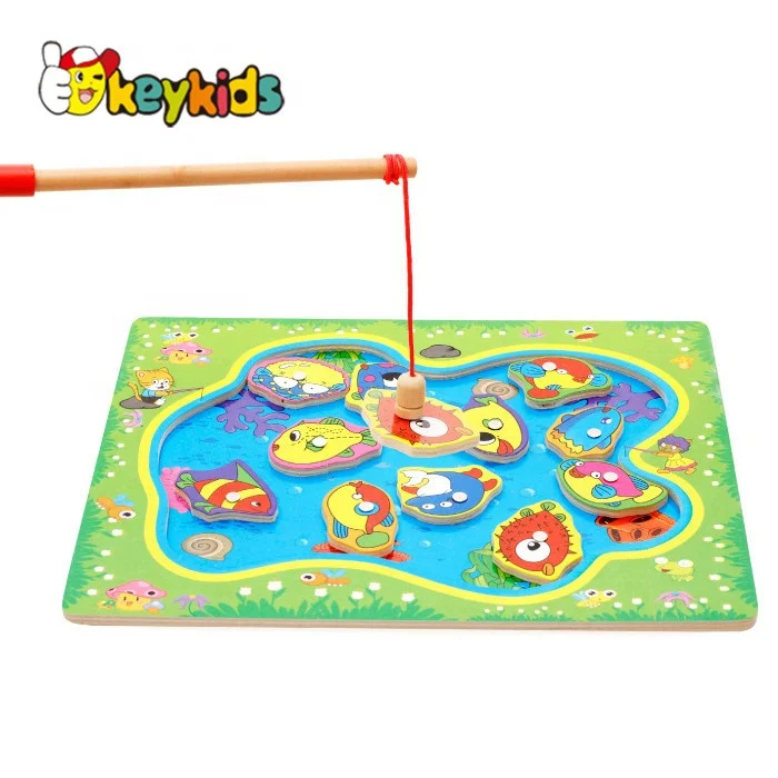 
new design pretend play wooden fishing games for kids W01A359 